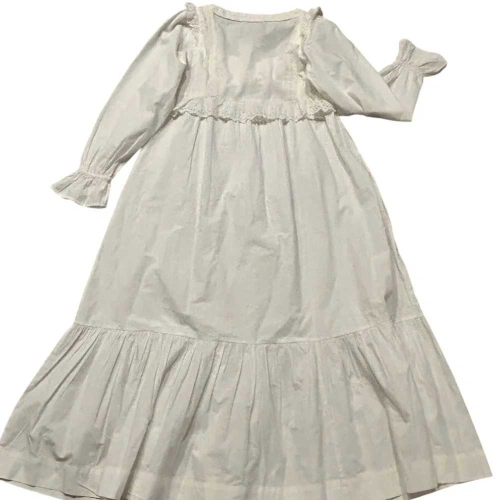 NWT DAMSON MADDER Eyelet Maxi Prairie Dress White Size 8 Anthropologie NEW - Picture 5 of 5